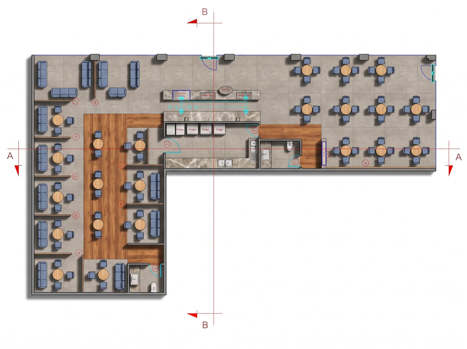 General layout plan of the Joffrey’s café in Al Ehsa