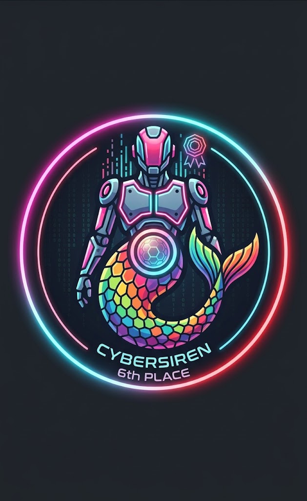 CyberSiren sixth-place award badge
