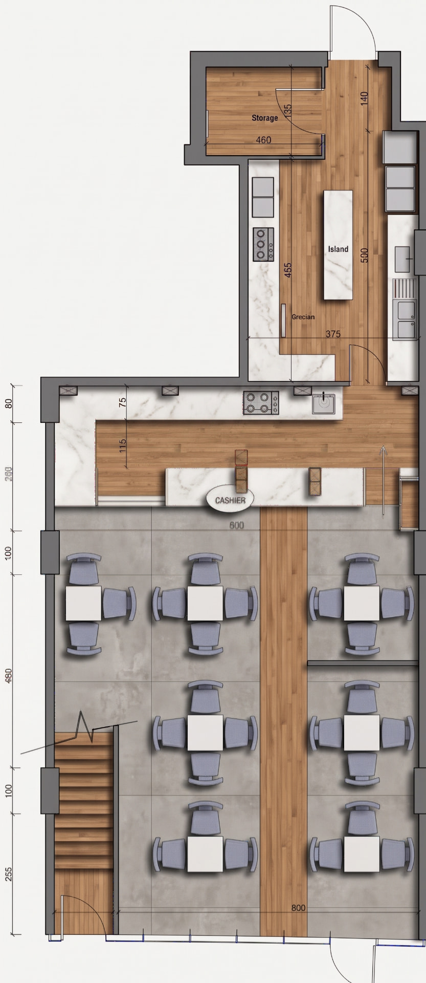 General layout plan of the Joffrey’s café in Riviera Mall, Dammam